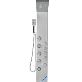 VEVOR Shower Panel System, 4 Shower Modes Shower Panel Tower, Rainfall, Waterfall, 5 Full Body Massage Jets and 3-Setting Handheld Shower Head with 59