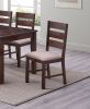 Contemporary Antique Cherry 7pc Dining Set Table And 6x Side Chairs Melamine Table Top Fabric Cushion Seats Chairs Solid wood Dining Room Furniture