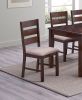 Contemporary Antique Cherry 7pc Dining Set Table And 6x Side Chairs Melamine Table Top Fabric Cushion Seats Chairs Solid wood Dining Room Furniture