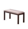 Contemporary Antique Cherry 6pc Dining Set Table And 4x Side Chairs 1x Bench Melamine Table Top Fabric Cushion Seats Chairs Solid wood Dining Room Fur