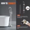 VEVOR Freestanding Bathtub Faucet Floor Mount Two Water Modes 360¬∞ for Bathing