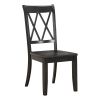 5pc Dining Set Natural Finish Table and 4x Side Chairs Black Finish Wooden Kitchen Dining Room Furniture