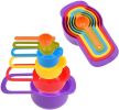 6PCS Measuring Cups And Spoons, Little Cook Colorful Measuring Cups And Spoons Set, Stackable Measuring Spoons, Nesting Plastic Measuring Cups,Dishwas