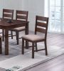 Contemporary Antique Cherry 6pc Dining Set Table And 4x Side Chairs 1x Bench Melamine Table Top Fabric Cushion Seats Chairs Solid wood Dining Room Fur