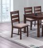 Contemporary Antique Cherry 6pc Dining Set Table And 4x Side Chairs 1x Bench Melamine Table Top Fabric Cushion Seats Chairs Solid wood Dining Room Fur