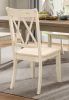 5pc Dining Set Natural Finish Table and 4x Side Chairs White Finish Wooden Kitchen Dining Room Furniture