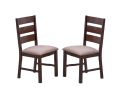 Contemporary Antique Cherry 7pc Dining Set Table And 6x Side Chairs Melamine Table Top Fabric Cushion Seats Chairs Solid wood Dining Room Furniture