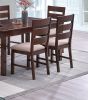 Contemporary Antique Cherry 6pc Dining Set Table And 4x Side Chairs 1x Bench Melamine Table Top Fabric Cushion Seats Chairs Solid wood Dining Room Fur