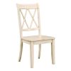 5pc Dining Set Natural Finish Table and 4x Side Chairs White Finish Wooden Kitchen Dining Room Furniture